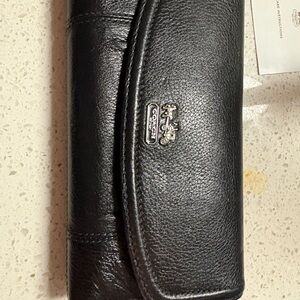 Coach Midnight Black Leather Clutch wallet